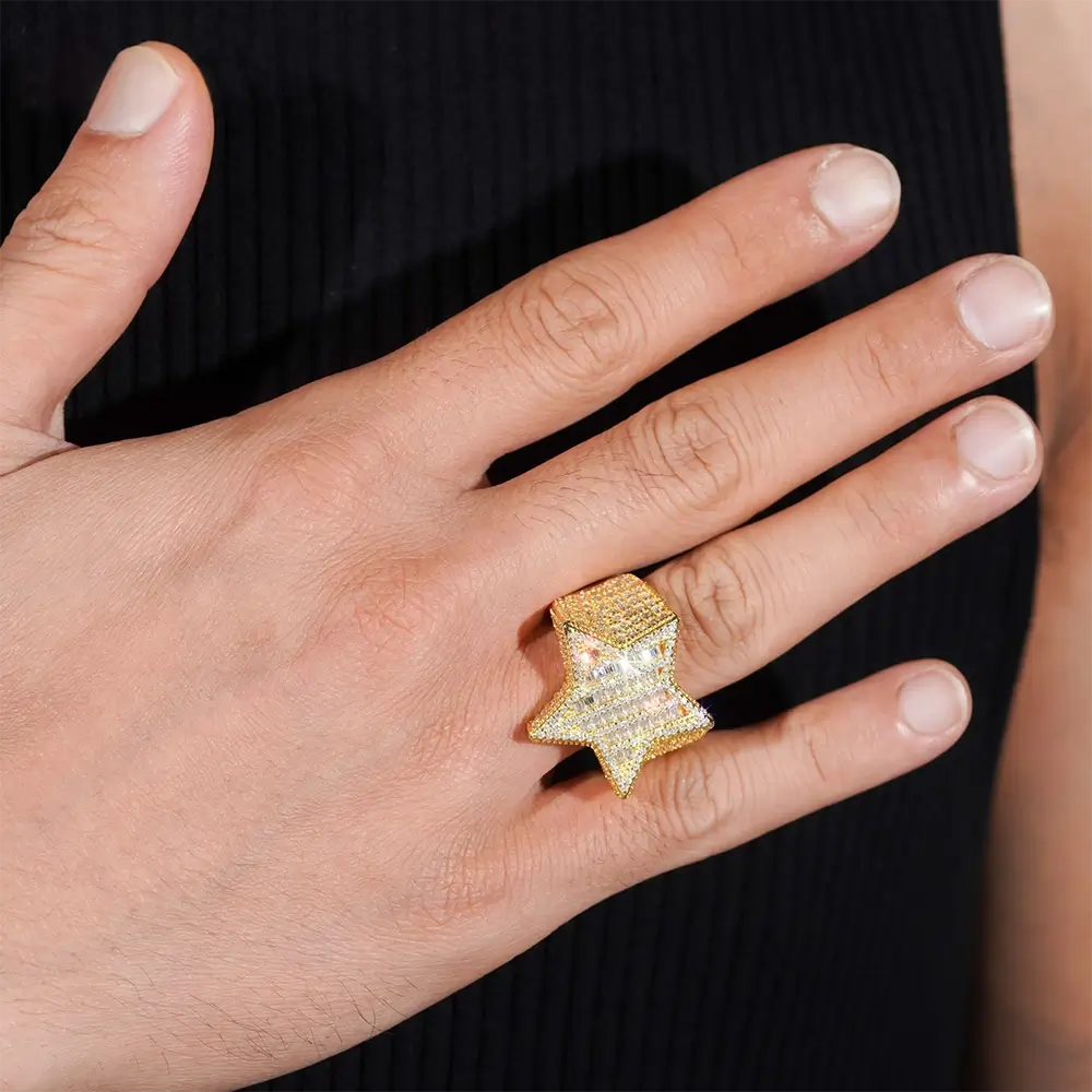 GL Star Shape Baguette VVS Moissanite Ring Main image