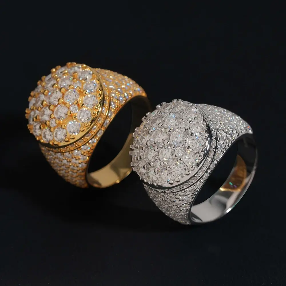 【US 3 Days Delivery】GL Hip Hop Fine Jewelry VVS Moissanite Diamond Ring