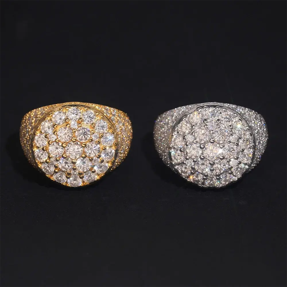 【US 3 Days Delivery】GL Hip Hop Fine Jewelry VVS Moissanite Diamond Ring