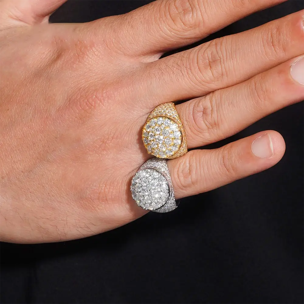 【US 3 Days Delivery】GL Hip Hop Fine Jewelry VVS Moissanite Diamond Ring Secondary image