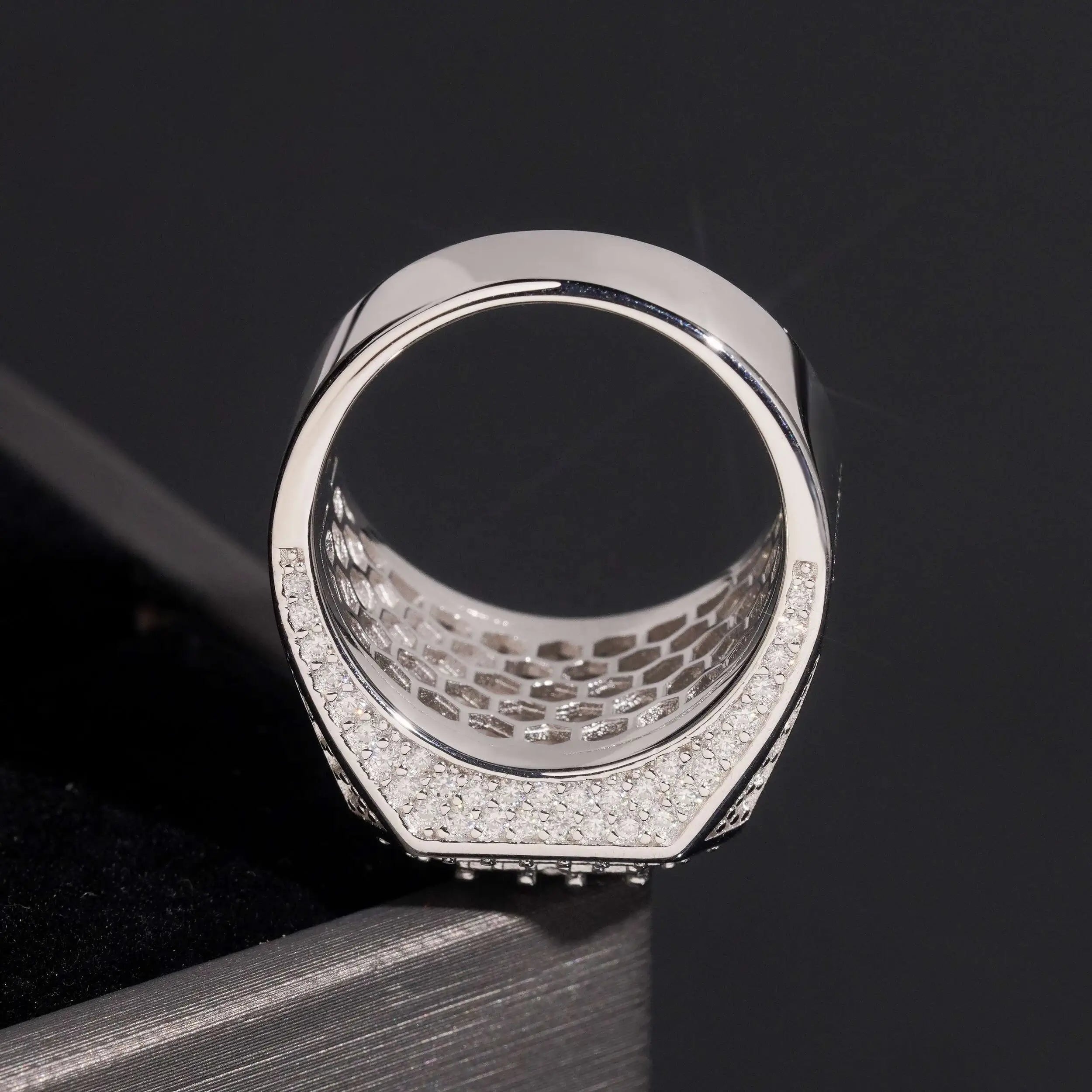 GL Top Quality Iced Out Jewelry VVS Moissanite Hip Hop Men Ring