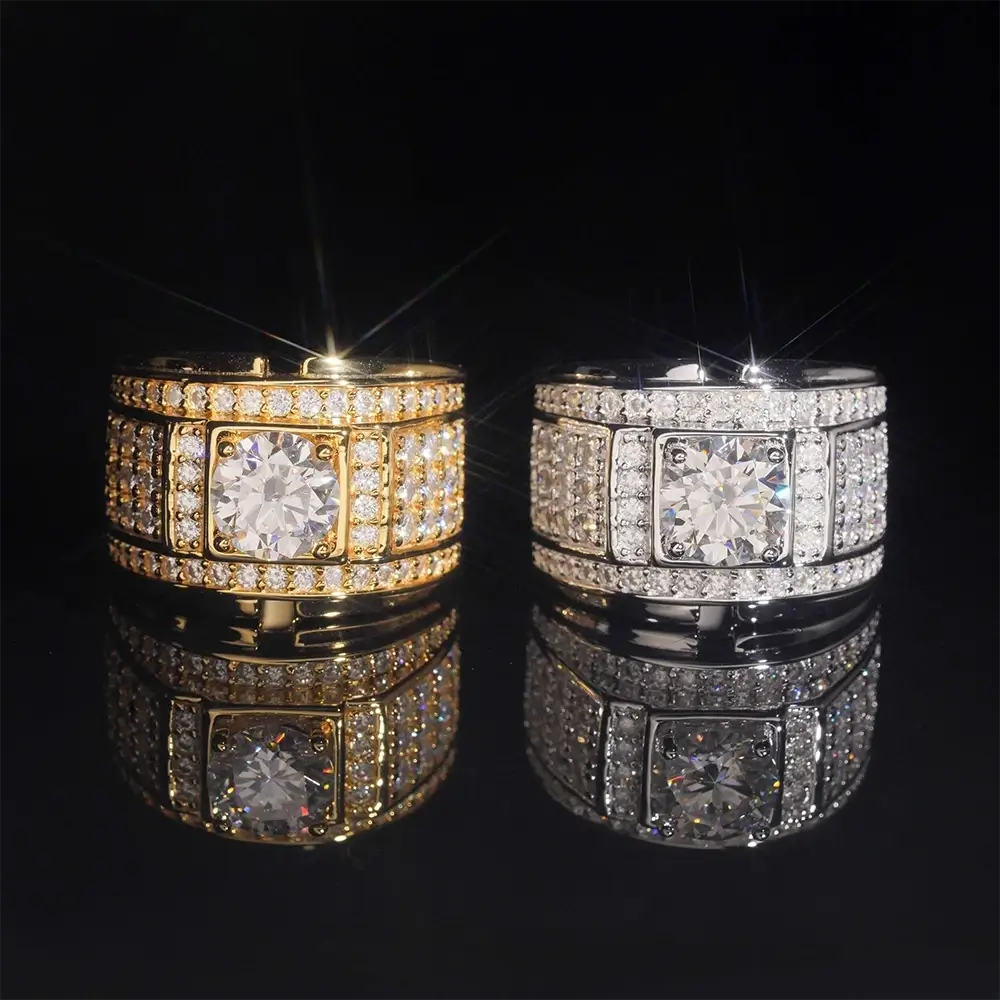 GL Hip Hop Fine Jewelry 925 Sterling Silver VVS Moissanite Diamond Ring Secondary image