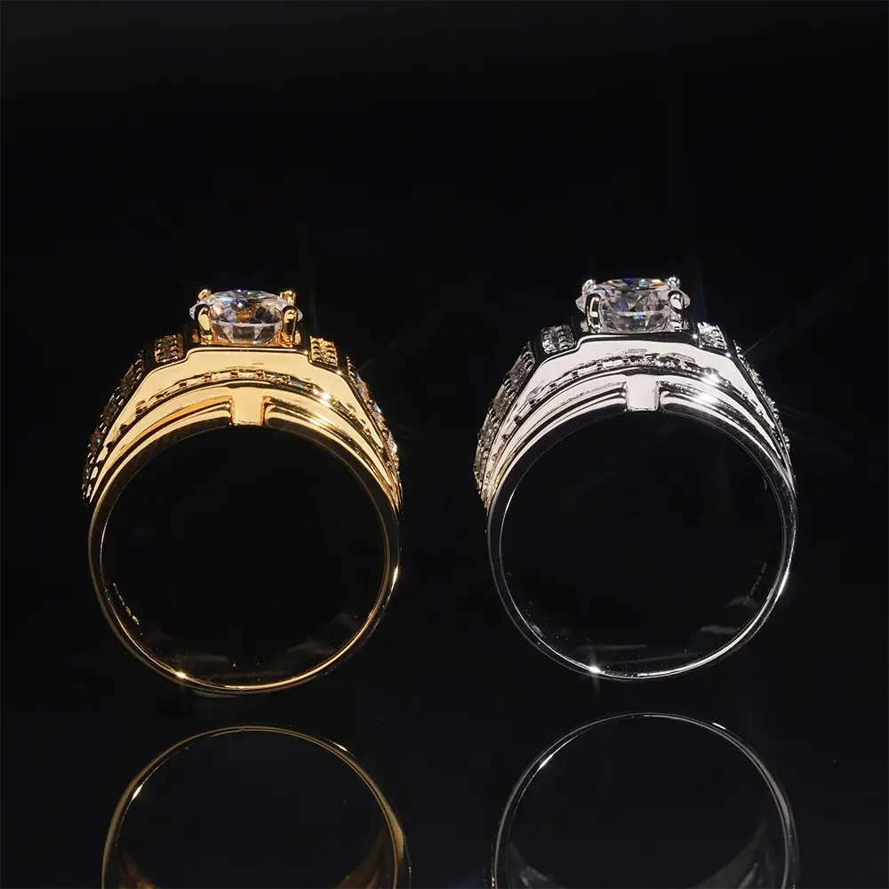 GL Hip Hop Fine Jewelry 925 Sterling Silver VVS Moissanite Diamond Ring