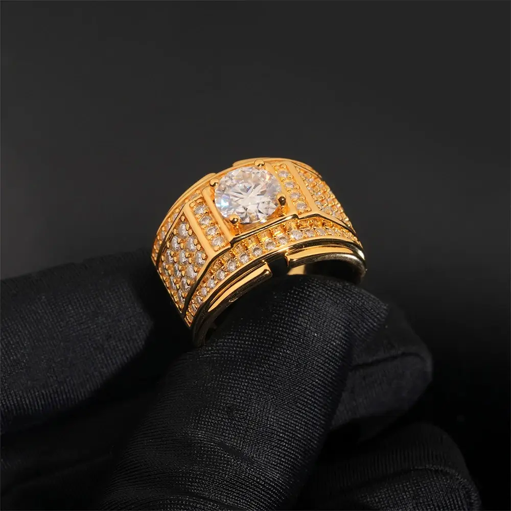 GL Hip Hop Fine Jewelry 925 Sterling Silver VVS Moissanite Diamond Ring