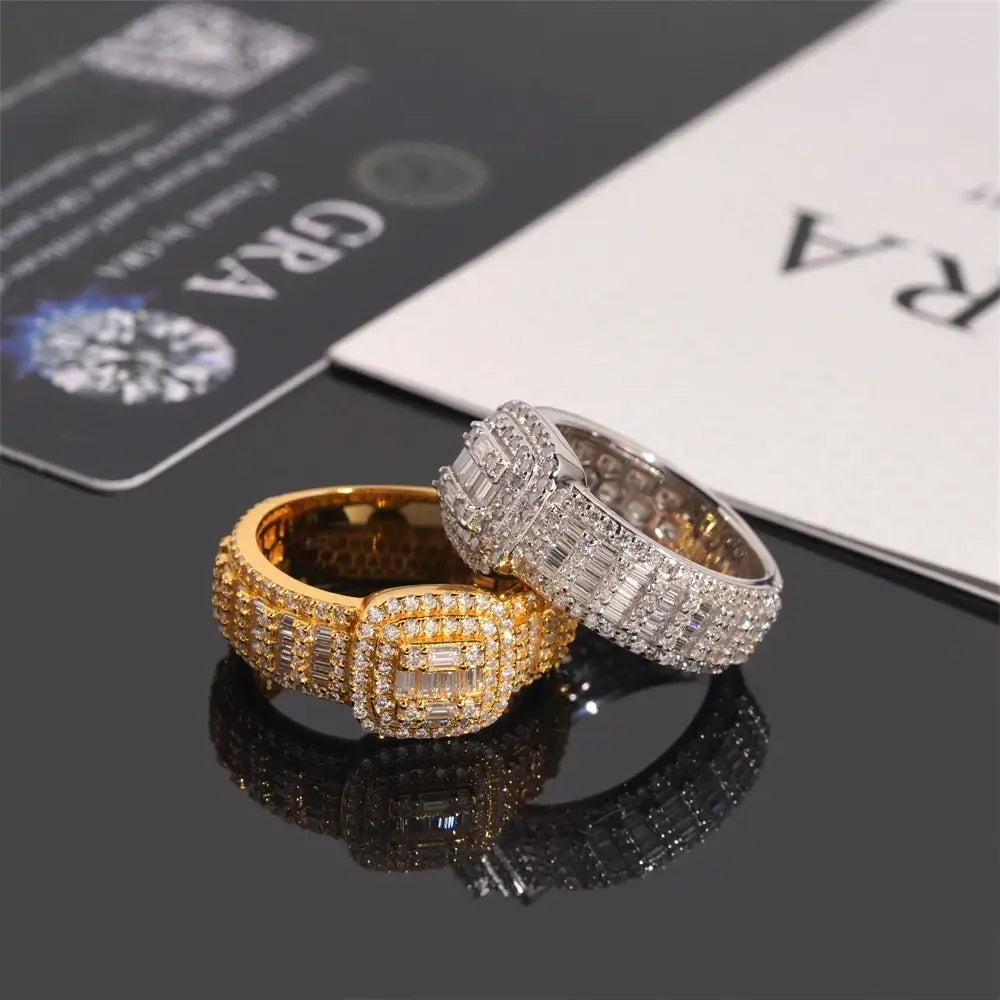 GL Hip Hop Jewelry VVS Moissanite Diamond Men Ring
