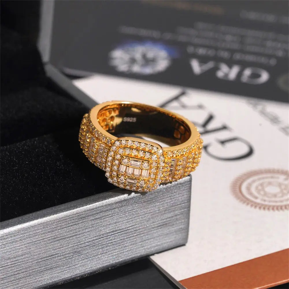 GL Hip Hop Jewelry VVS Moissanite Diamond Men Ring