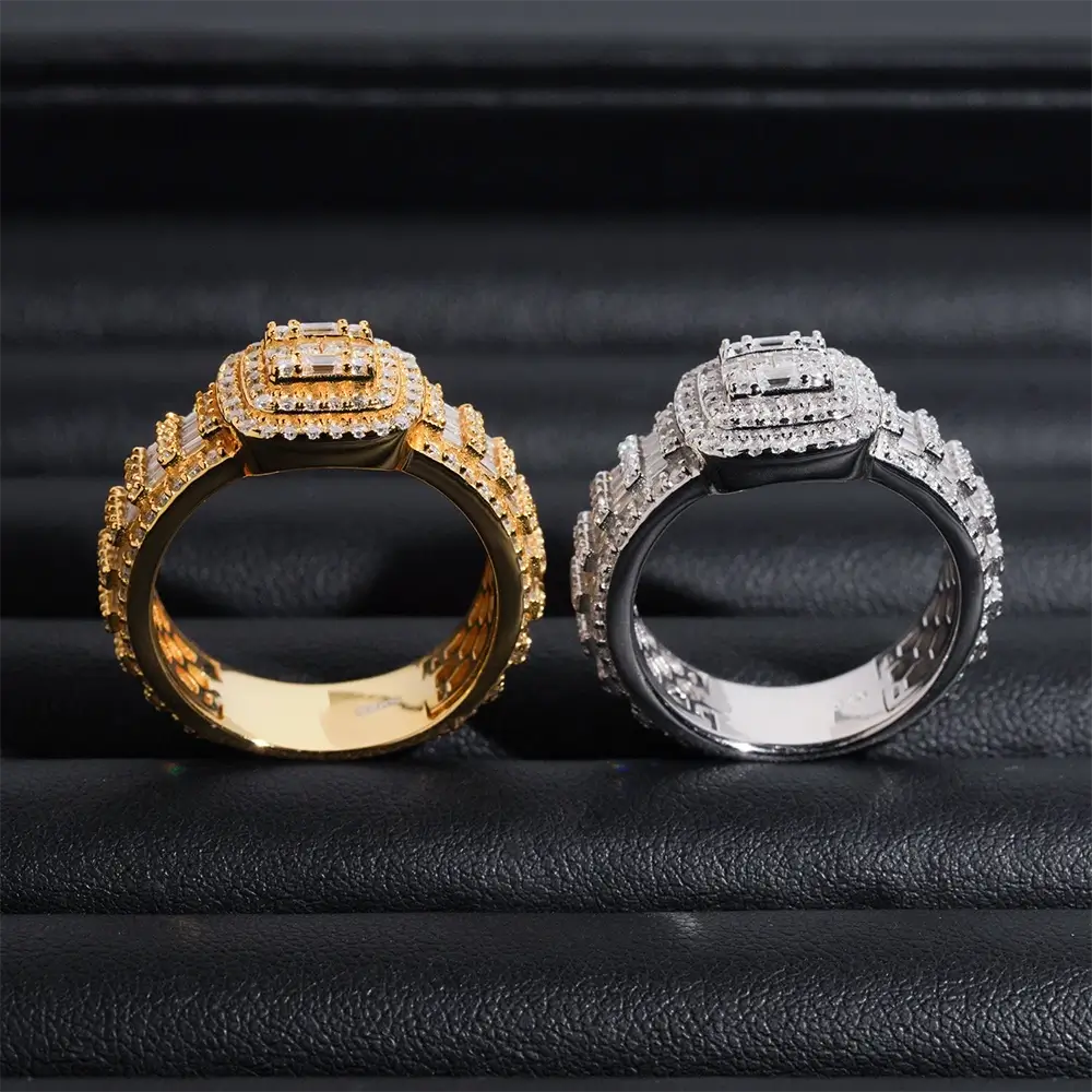 GL Hip Hop Jewelry VVS Moissanite Diamond Men Ring