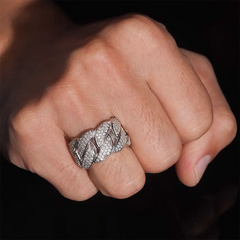 GL Luxury Fine Jewelry Hip Hop Rapper Iced Out Mens S925 Silver  Moissanite Ring