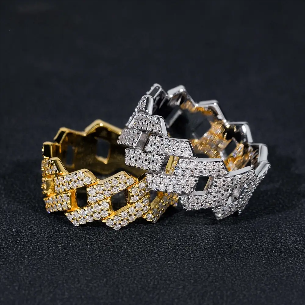 【US 3 Days Delivery】GL High Jewelry VVS Moissanite Ring Men's Rock Diamond Hip Hop Ring