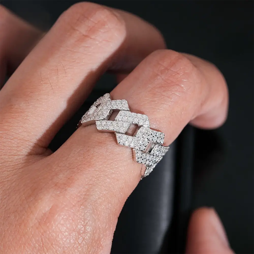【US 3 Days Delivery】GL High Jewelry VVS Moissanite Ring Men's Rock Diamond Hip Hop Ring