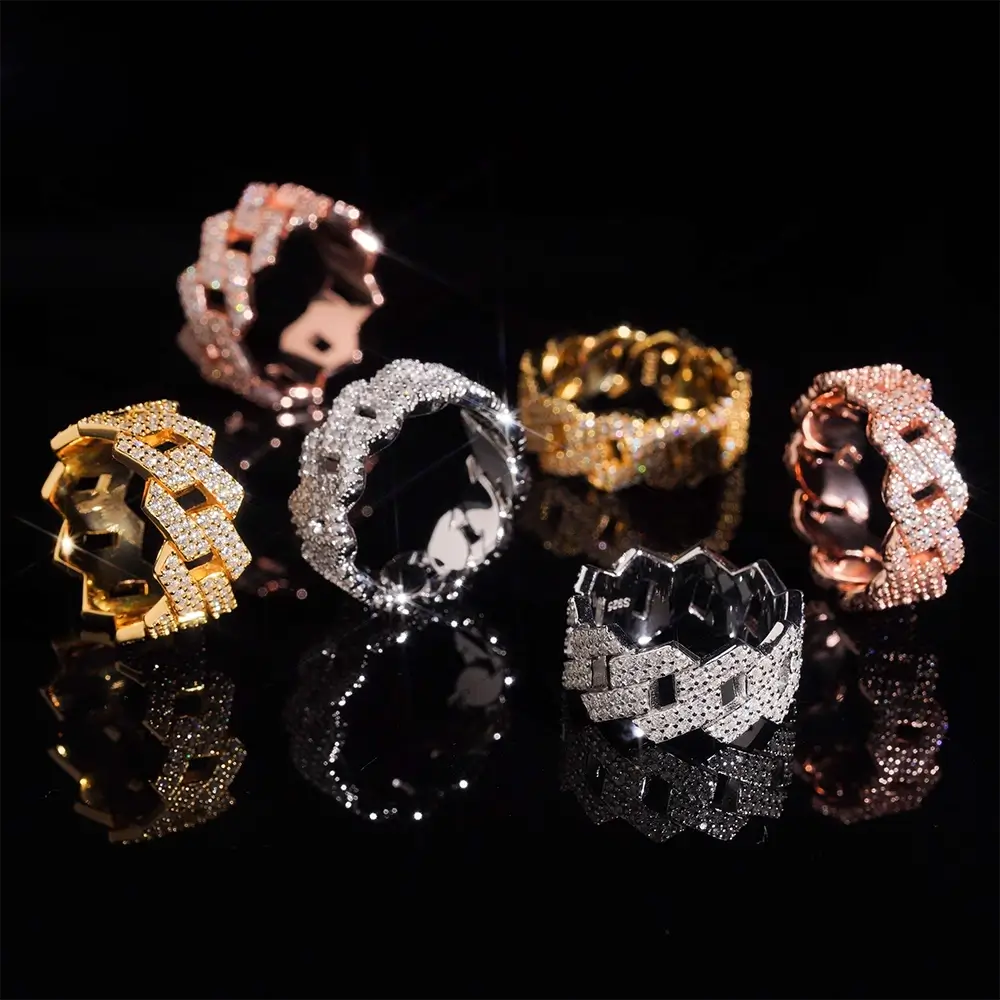 GL High Jewelry VVS Moissanite Ring Men's Rock Diamond Hip Hop Ring