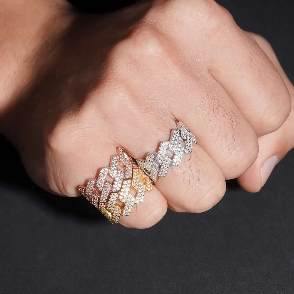 【US 3 Days Delivery】GL High Jewelry VVS Moissanite Ring Men's Rock Diamond Hip Hop Ring