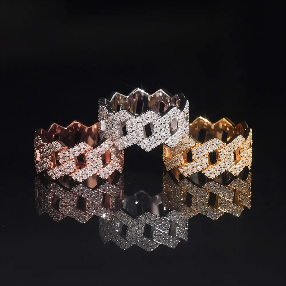 GL High Jewelry VVS Moissanite Ring Men's Rock Diamond Hip Hop Ring