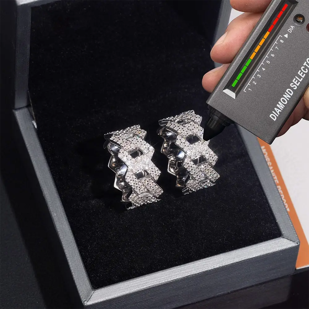 【US 3 Days Delivery】GL High Jewelry VVS Moissanite Ring Men's Rock Diamond Hip Hop Ring
