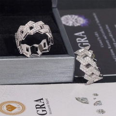【US 3 Days Delivery】GL High Jewelry VVS Moissanite Ring Men's Rock Diamond Hip Hop Ring