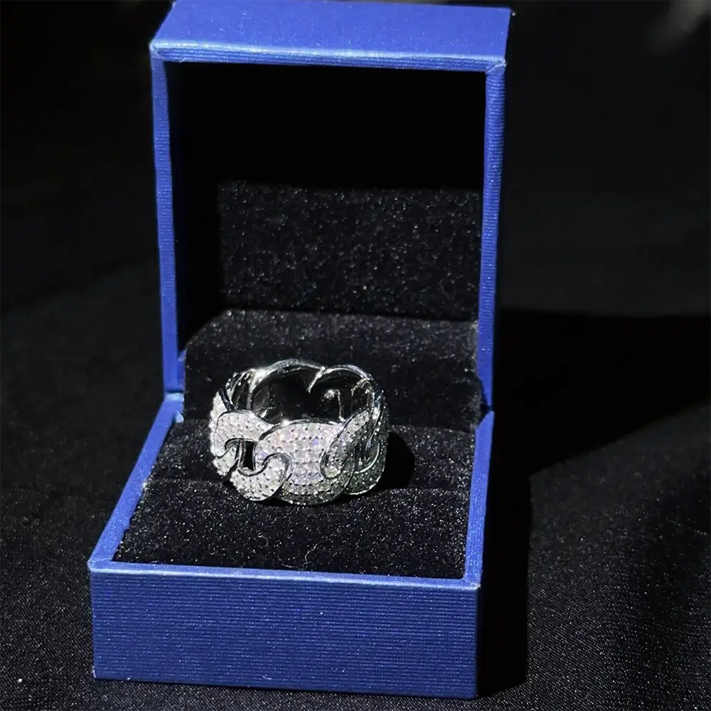 GL New Fashion Pass Diamond Tester Iced Out Hip Hop 925 Sterling Silver Moissanite Ring