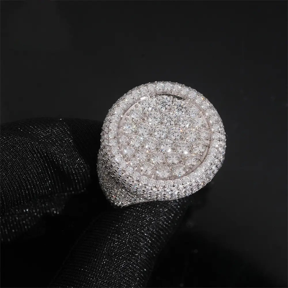 GL Hip Hop Fine Jewelry 925 Sterling Silver VVS Moissanite Diamond Ring