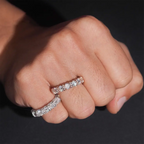 GL 925 Sterling Silver Gold Plated  Round Moissanite Engagement Ring