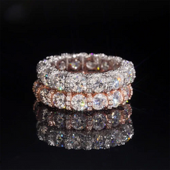 GL 925 Sterling Silver Gold Plated  Round Moissanite Engagement Ring