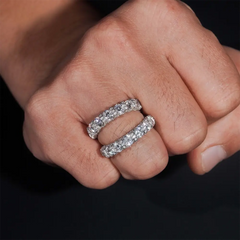 GL 925 Sterling Silver Gold Plated  Round Moissanite Engagement Ring