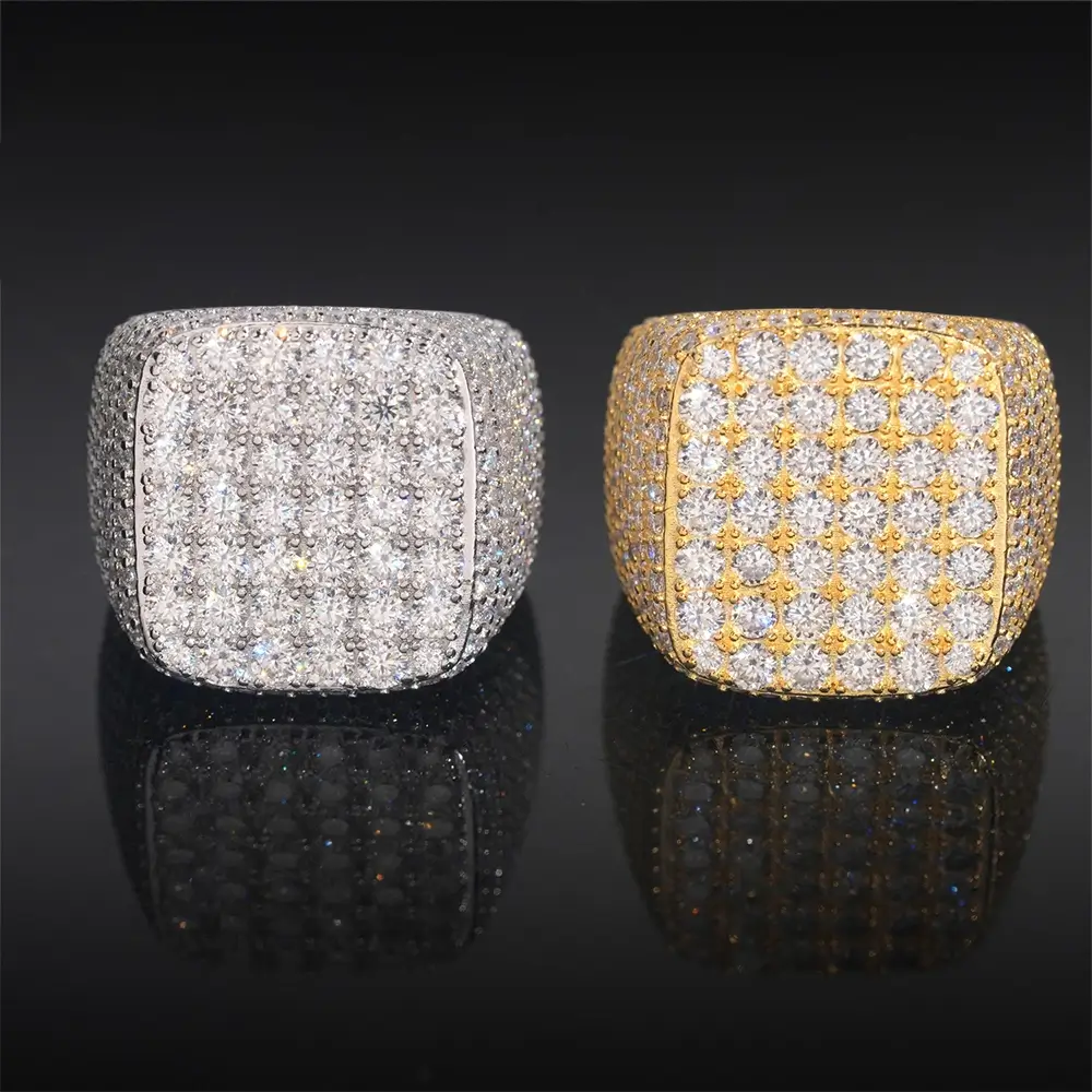 GL Iced Out Hip Hop Peva VVS Moissanite Diamond Ring