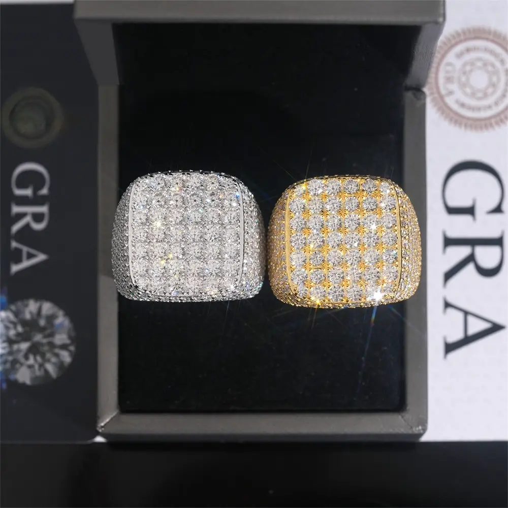 GL Iced Out Hip Hop Peva VVS Moissanite Diamond Ring