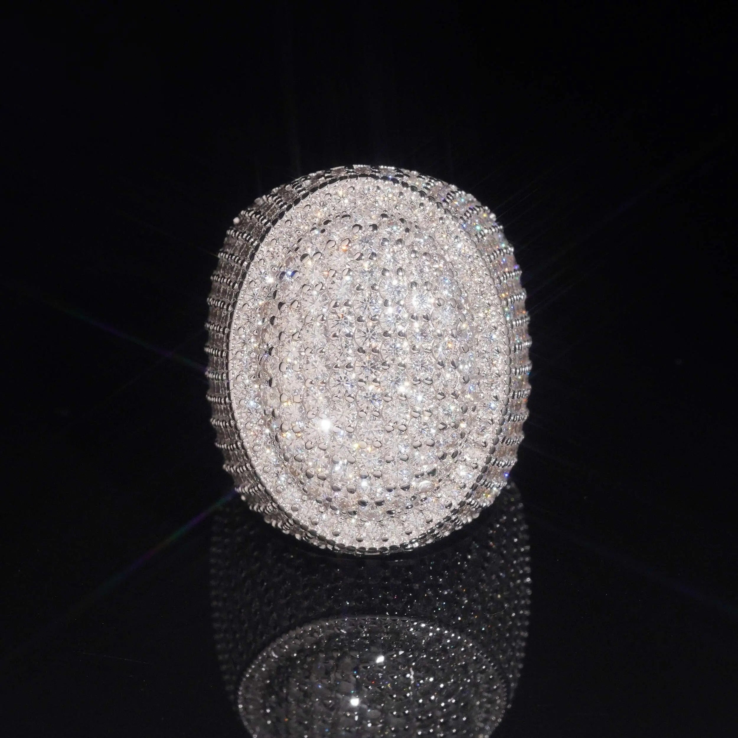 GL Oval Shape  Iced Out Peva Moissanite Diamond Ring