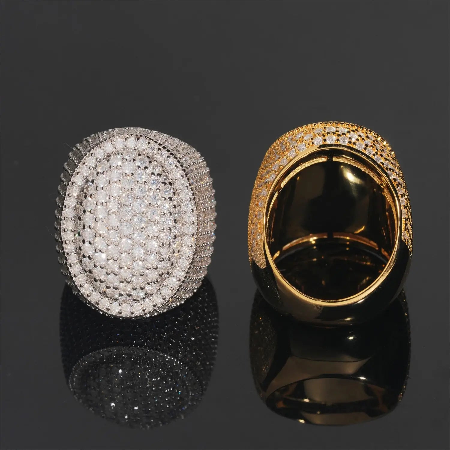 GL Oval Shape  Iced Out Peva Moissanite Diamond Ring