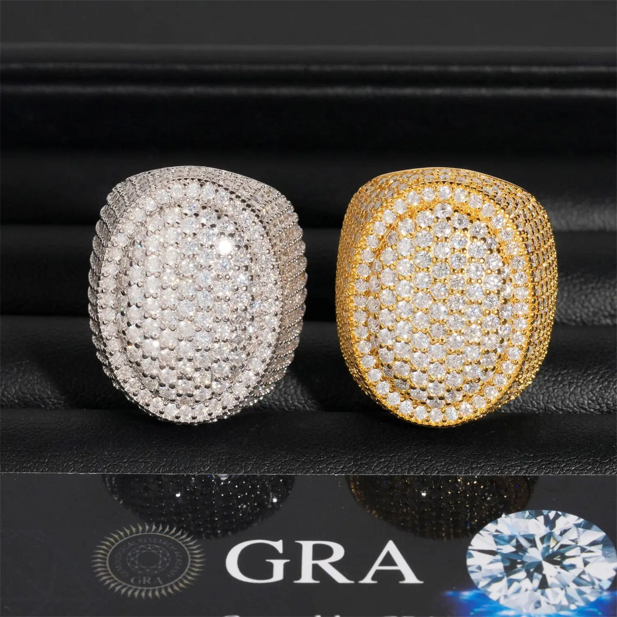 GL Oval Shape  Iced Out Peva Moissanite Diamond Ring