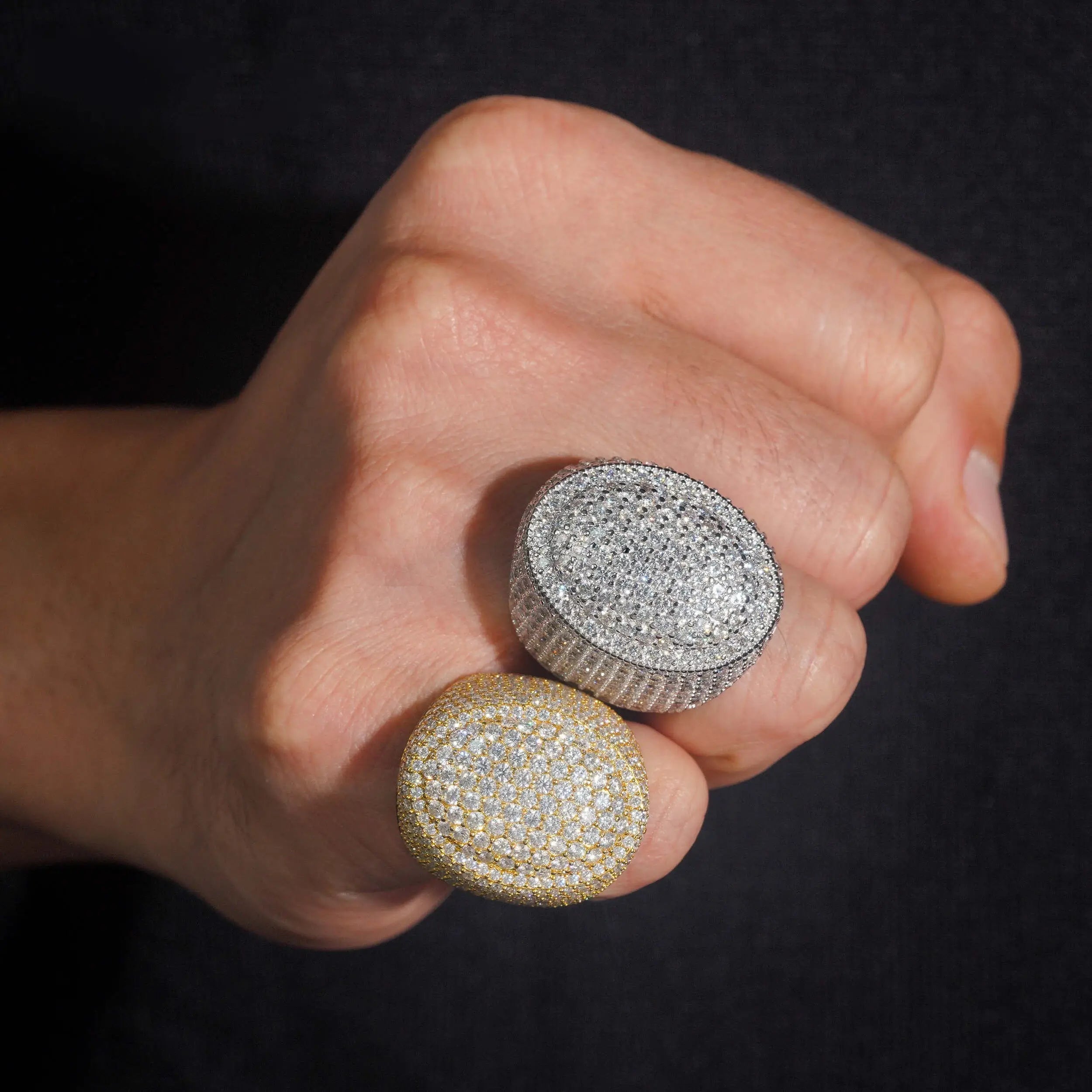 GL Oval Shape  Iced Out Peva Moissanite Diamond Ring