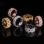 GL 2 Rows Cuban Link Moissanite Diamond Ring