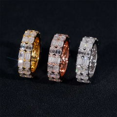 GL Duoble Rowa Emerald VVS Moissanite Diamond Ring