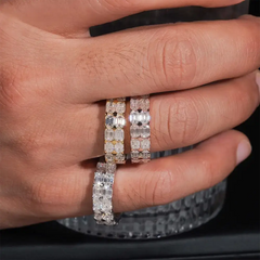 GL Duoble Rowa Emerald VVS Moissanite Diamond Ring