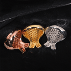 GL 925 Silver inlaid Moissanite Money Bag Hiphop Ring