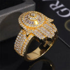 GL Square Palm Hip Hop Ring 925 Silver inlaid Moissanite Men's and Women's Ring