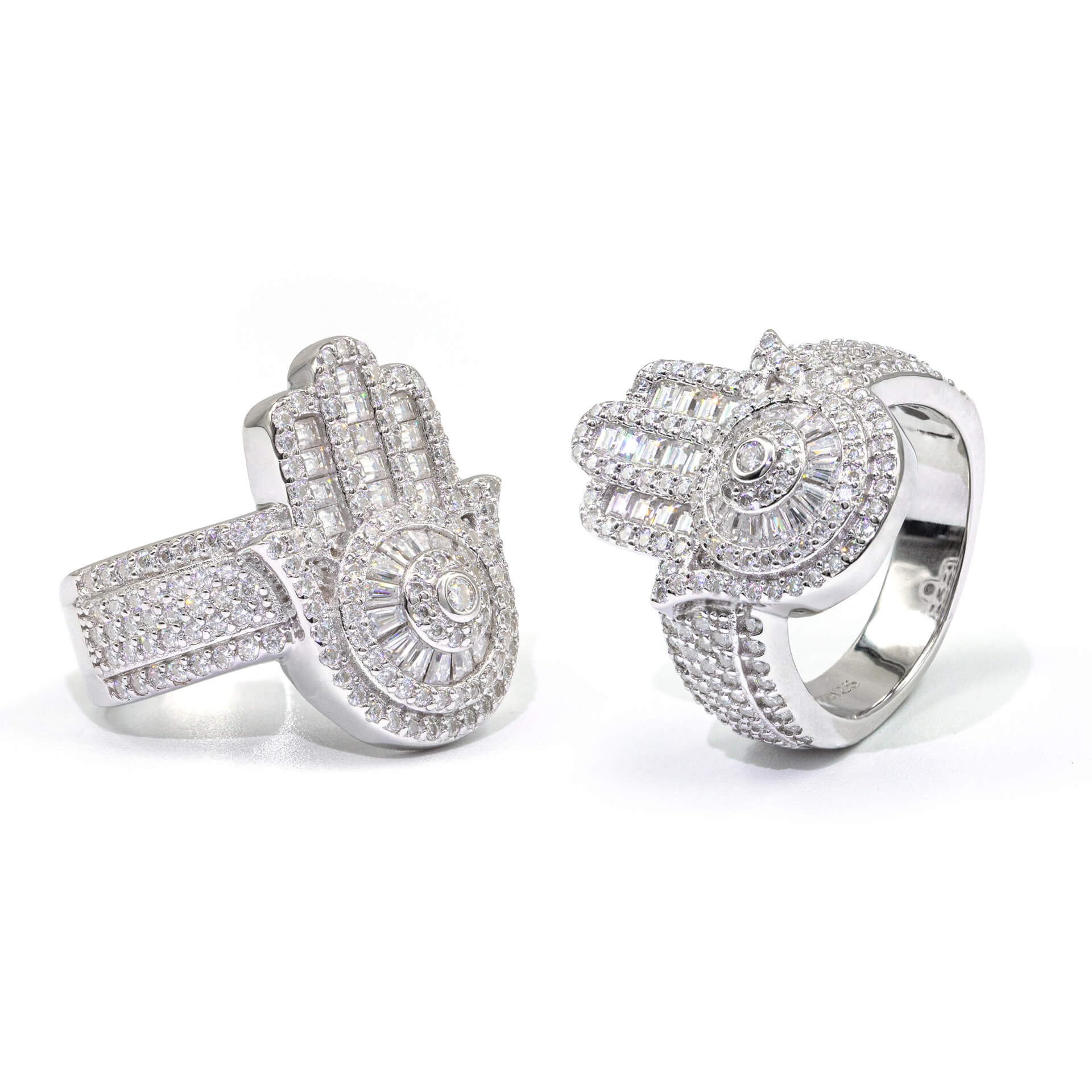 GL Square Palm Hip Hop Ring 925 Silver inlaid Moissanite Men's and Women's Ring