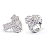 GL Square Palm Hip Hop Ring 925 Silver inlaid Moissanite Men's and Women's Ring