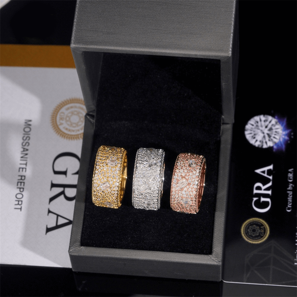 GL Mosaic Round Mix Baguette Diamonds Man's Hip Hop Ring
