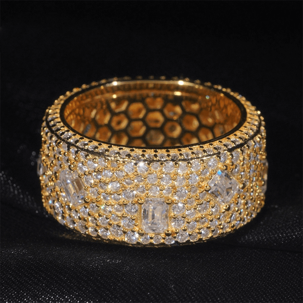 GL Mosaic Round Mix Baguette Diamonds Man's Hip Hop Ring