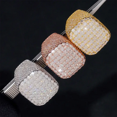 GL luxury Iced Out Square Casting VVS Moissanite Ring