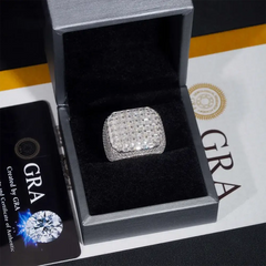 GL luxury Iced Out Square Casting VVS Moissanite Ring