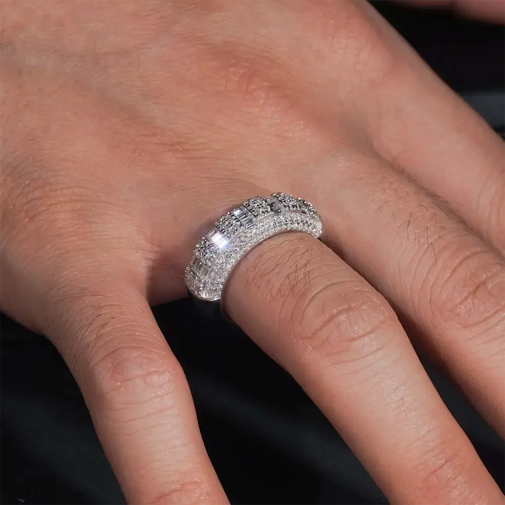 GL Ice Out square Moissanite Diamond Ring