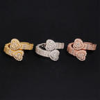 GL Heart Shaped Ends Baguette Coiled Moissanite Diamond Band Ring