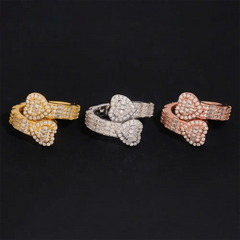 GL Heart Shaped Ends Baguette Coiled Moissanite Diamond Band Ring