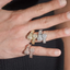 GL Heart Shaped Ends Baguette Coiled Moissanite Diamond Band Ring