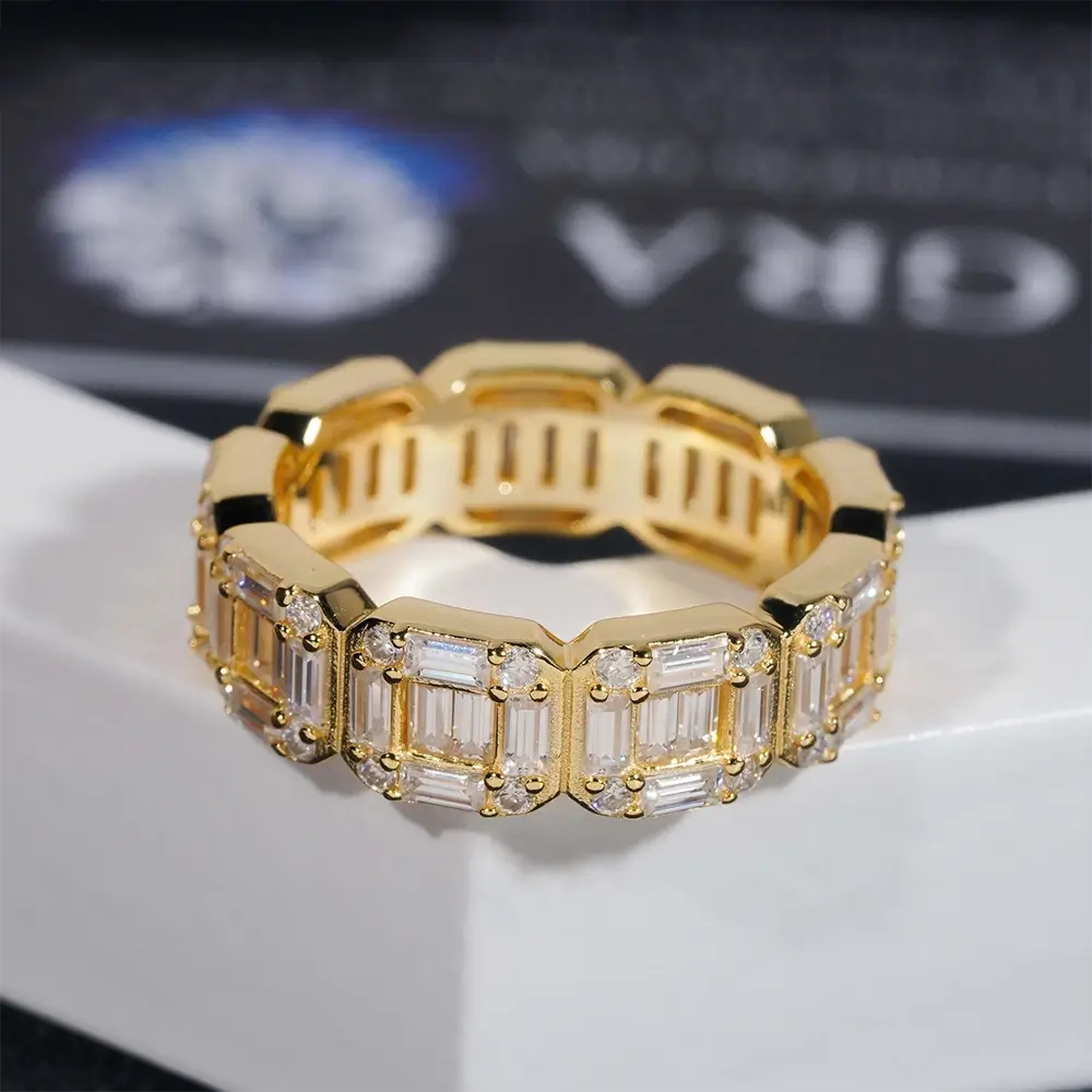 GL Baguette Clustered Rectangle Cut Tennis Ring