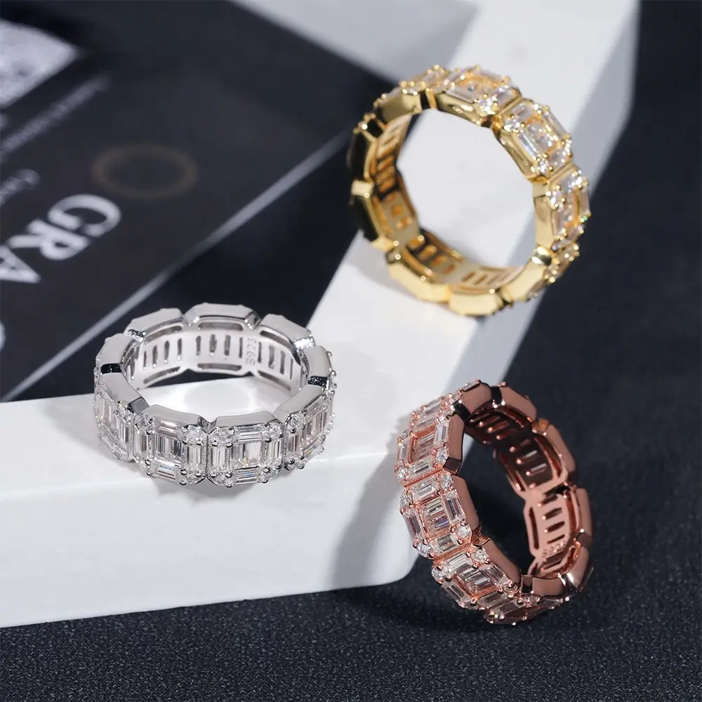 GL Baguette Clustered Rectangle Cut Tennis Ring