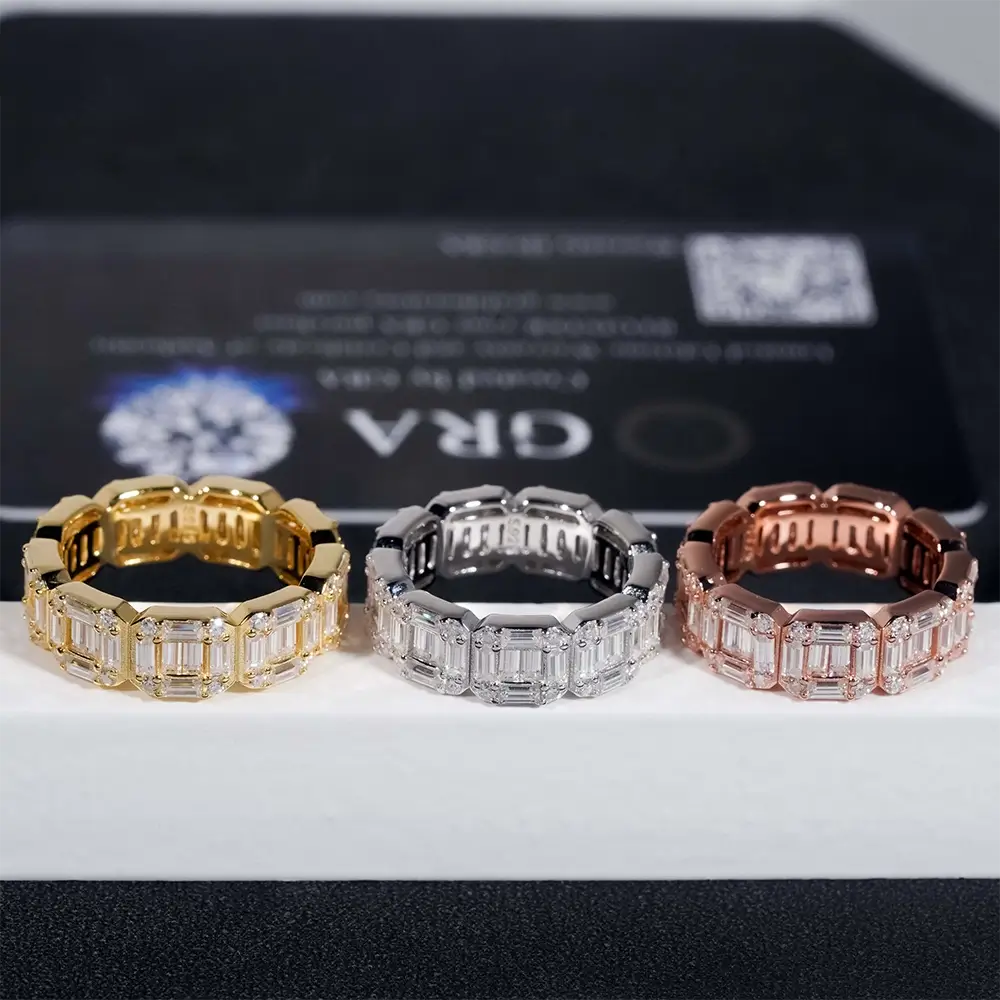 GL Baguette Clustered Rectangle Cut Tennis Ring Secondary image