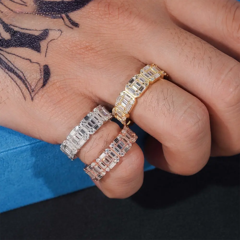 GL Baguette Clustered Rectangle Cut Tennis Ring Main image