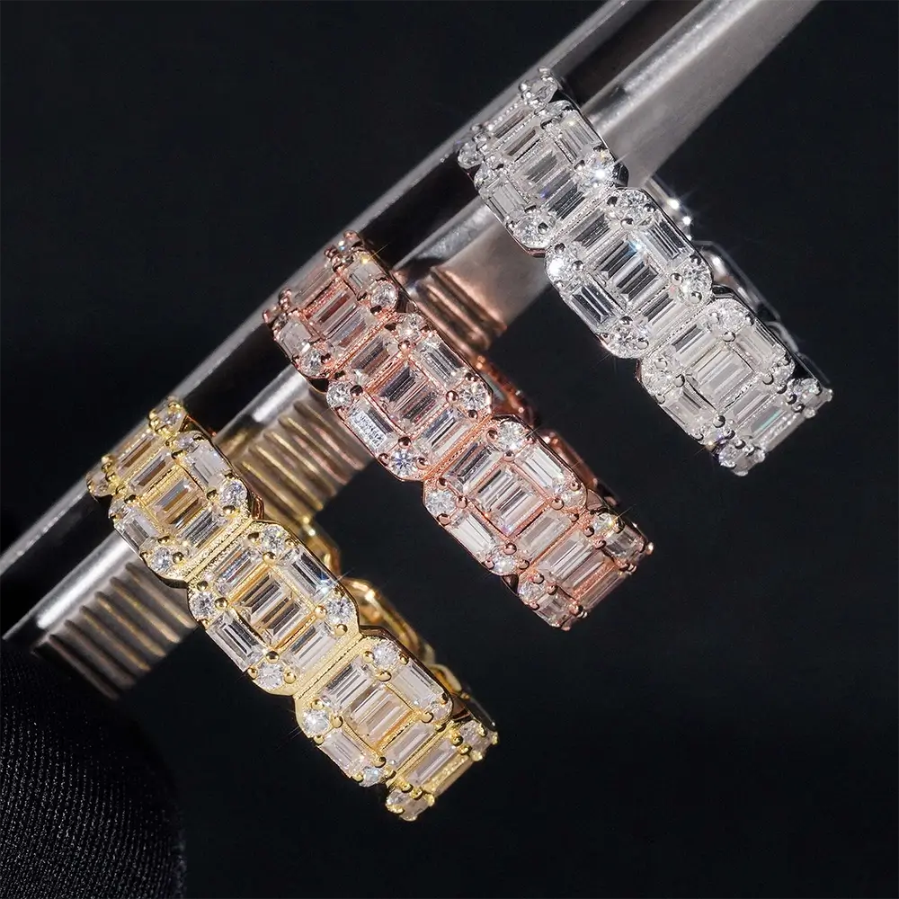 GL Baguette Clustered Rectangle Cut Tennis Ring